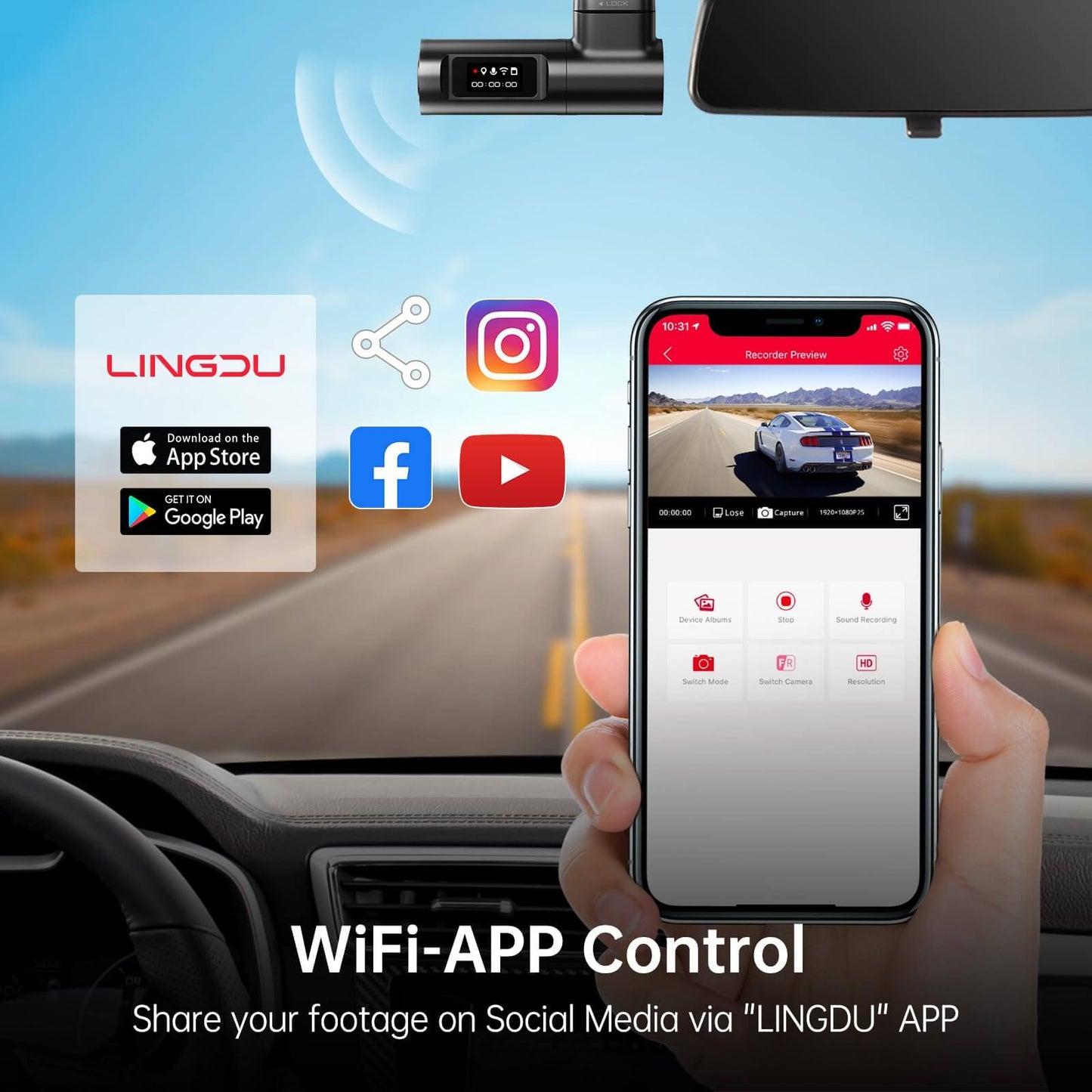 LINGDU D500 Dash Cam for Cars - The 4K Front Dash Cam with WiFi&GPS Providing Complete Protection