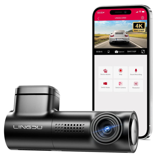LINGDU D500 Dash Cam for Cars - The 4K Front Dash Cam with WiFi&GPS Providing Complete Protection
