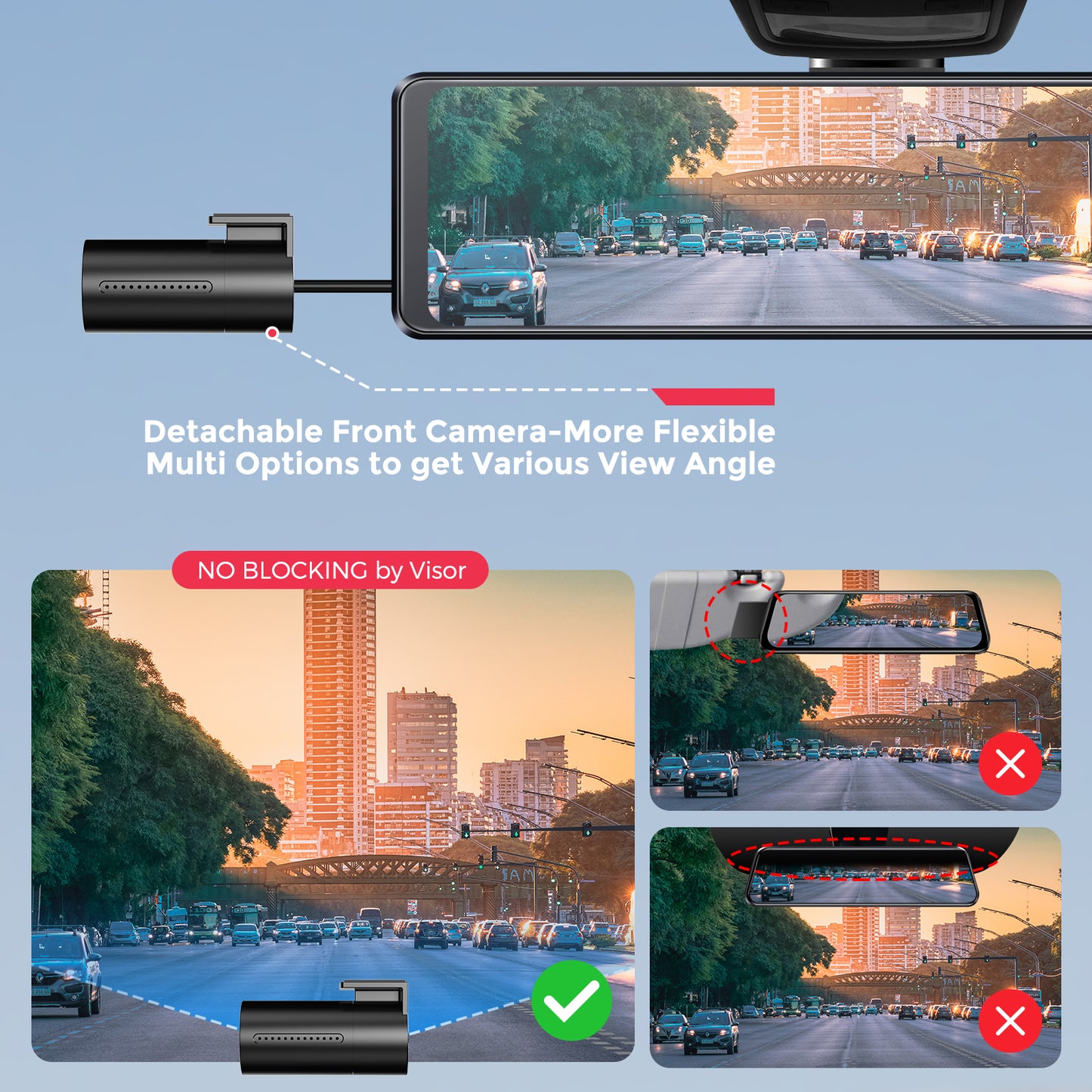 LINGDU LD03 Rear View Mirror Dash Cam - The Full Touch Screen Wireless Back Up Camera Providing Super Night Vision