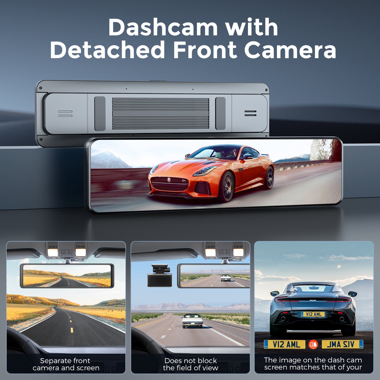 LINGDU LD05 Mirror Dash Cam Backup Camera - The 2K  Full Touch Screen Front and Rear Rearview Mirror for Cars