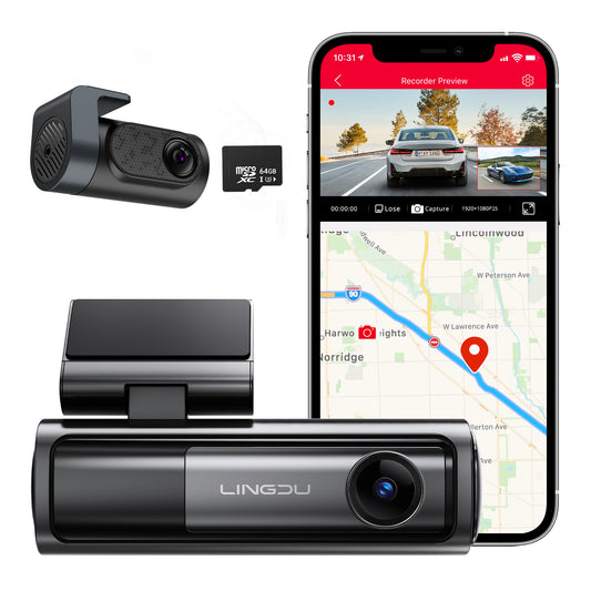 LINGDU LD06 Back Up Camera for Car - The Real 4K+2K Dual-Channel Dash Cam with Super Night Version and Voice Control