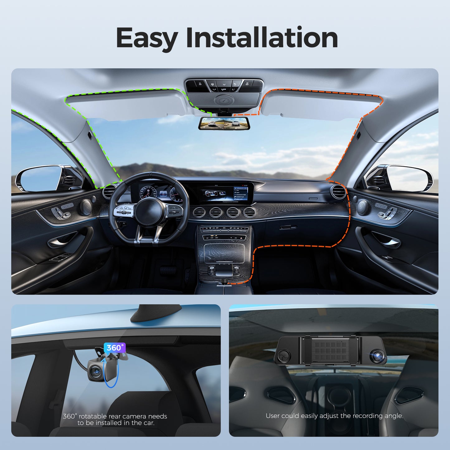LINGDU LD4K Dash Cam Mirror - The Real 4K Rear View Car Camera with ADAS & Voice Control